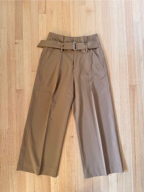 & Other Stories Camel Wide Leg Tailored Trousers